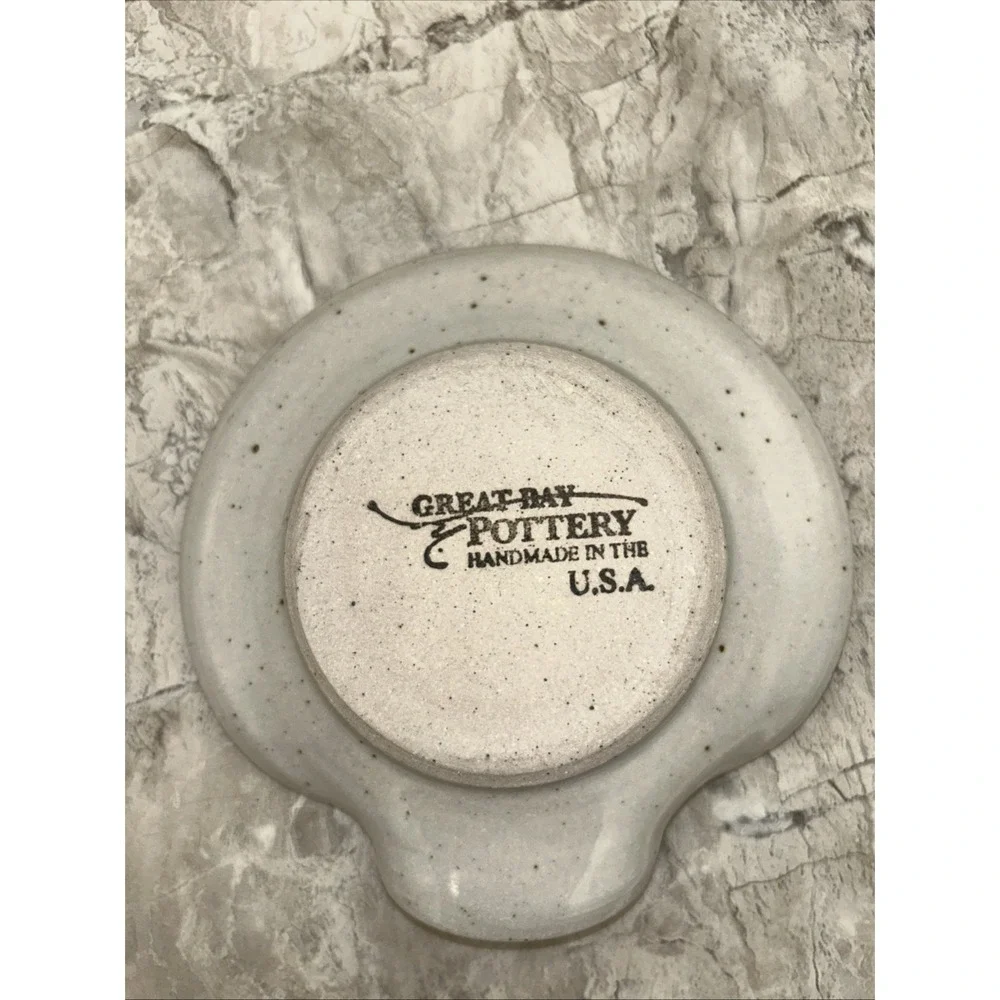 Great Bay Pottery Whale Spoon Rest Bowl Dish Signed Stoneware USA #751‎